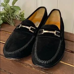 Mezlan | Shoes | Mezlan Mens Black Suede Loafers Silver  display picture 2